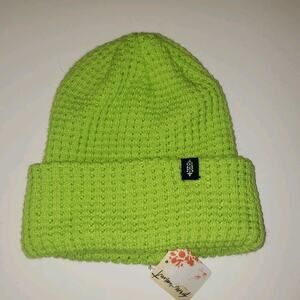 Free People FP Movement Cool Down Beanie Lime Green NWT One Size Winter Snow Run
